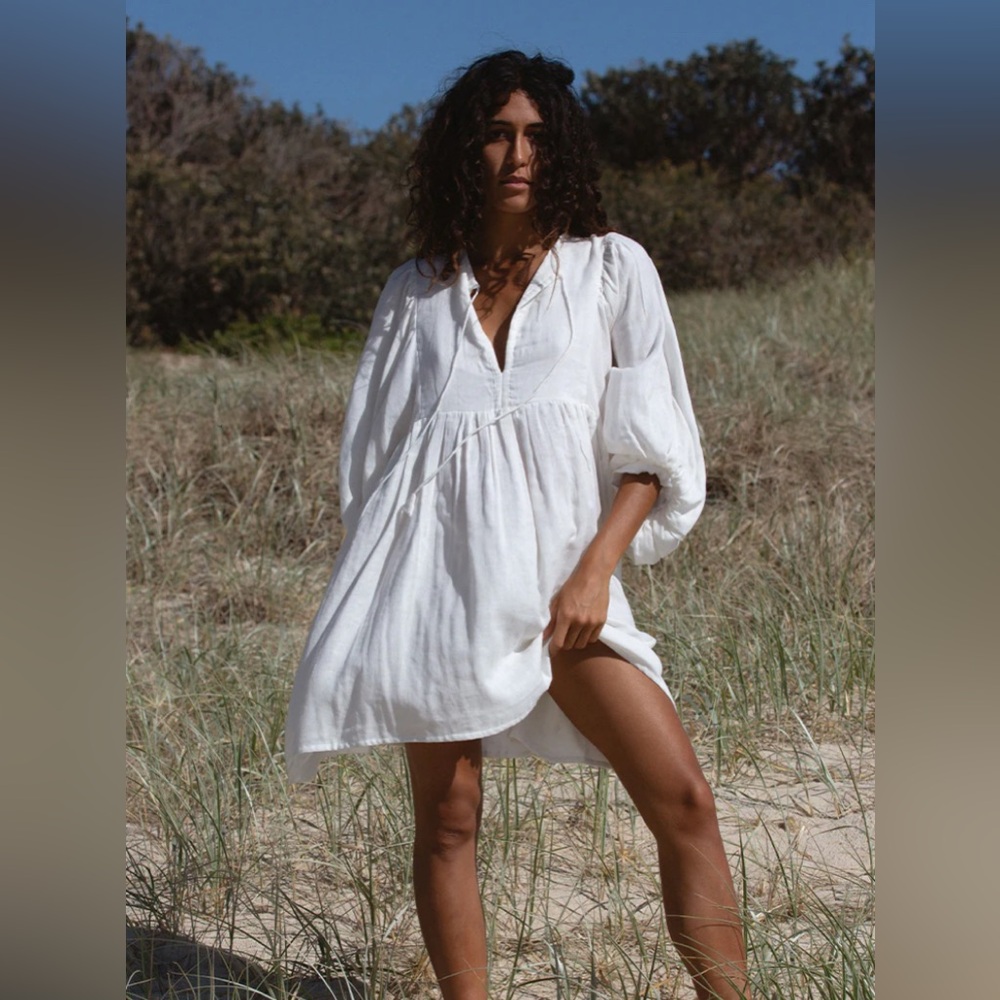 COPY - Kyra Mini Dress ~ White Gauze